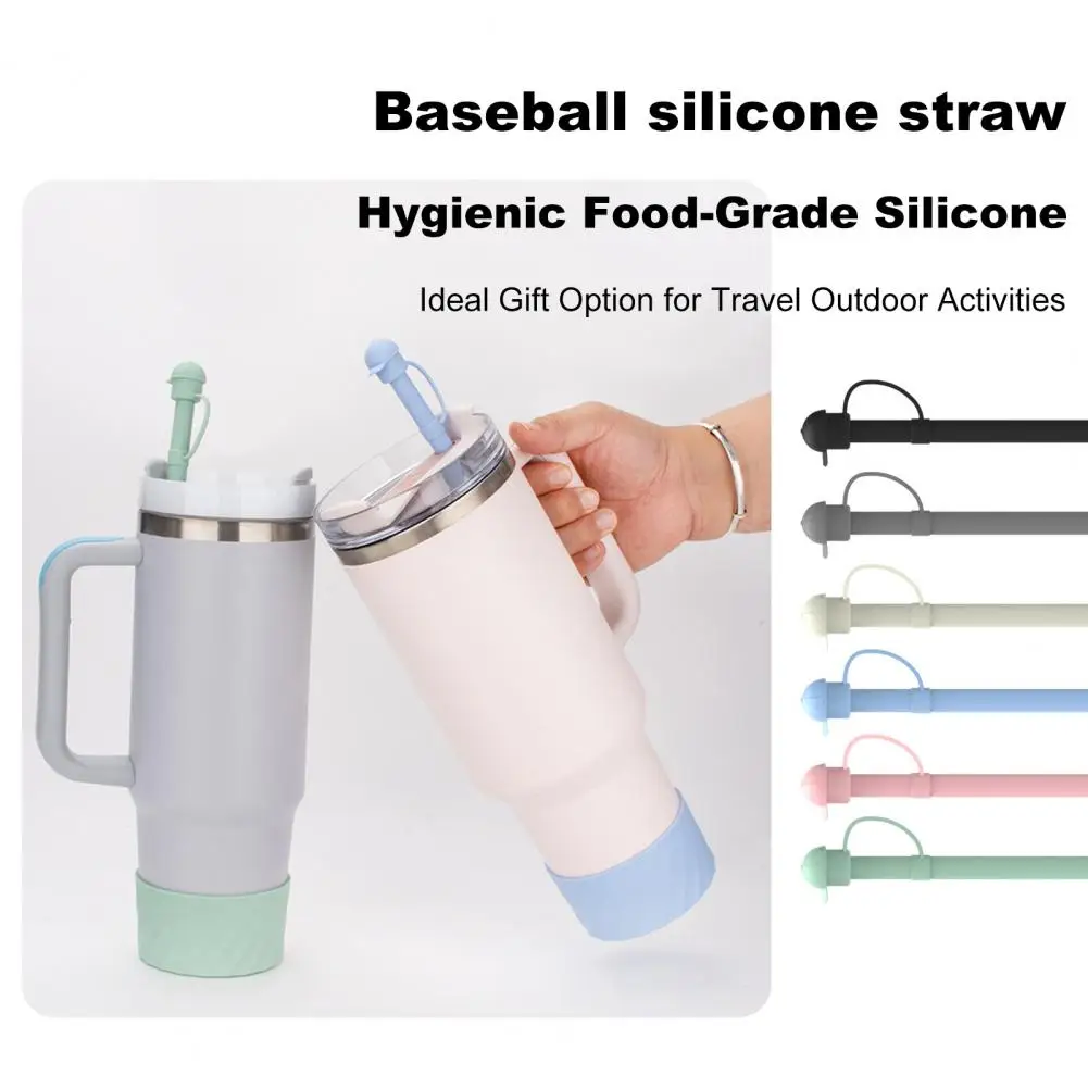 1/6Pcs Silicone Straw Set For 30/40oz Tumblers Straws With Covers Replacement Silicone Straws For Travel Outdoor Activities