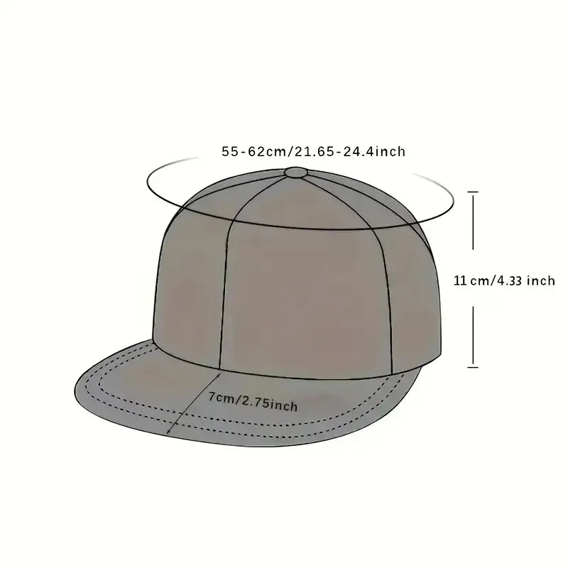 American Flat-brimmed Baseball Cap for Men in Summer, New Style, Large Head Circumference, Enlarged and Deepened Brim, Makes Fac