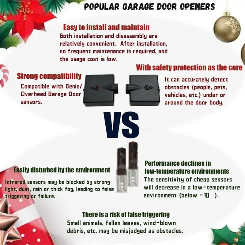 A92Z Garage Door Sensors For Genie/Overhead-Garage Door Opener Compatible- GSTB-R STB-BL Models, Suitable For Units Built After