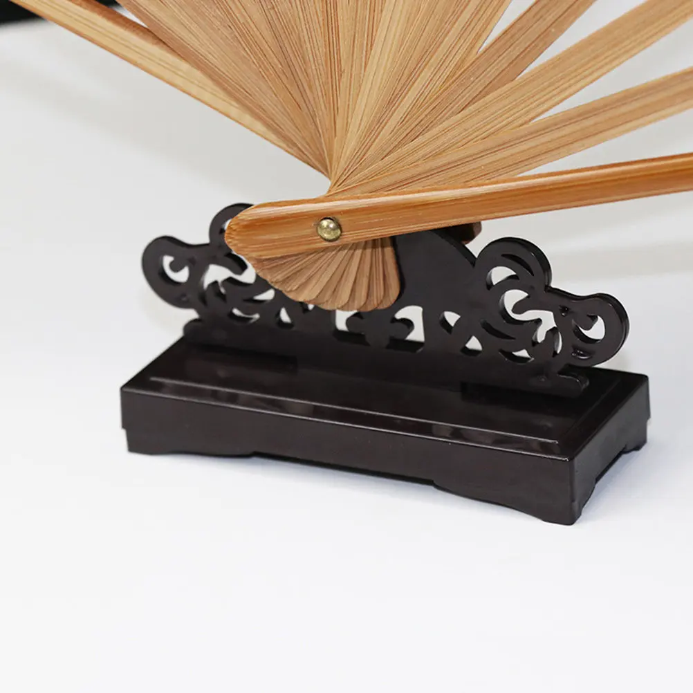 2Pcs Folding Fan Display Bracket Chinese Style Premium Material Smooth Surface Stable Base Fans Stand for Home Gallery Office