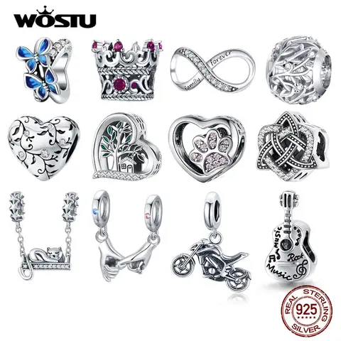925 Silver Heart Beads with Flower Pattern WOSTU