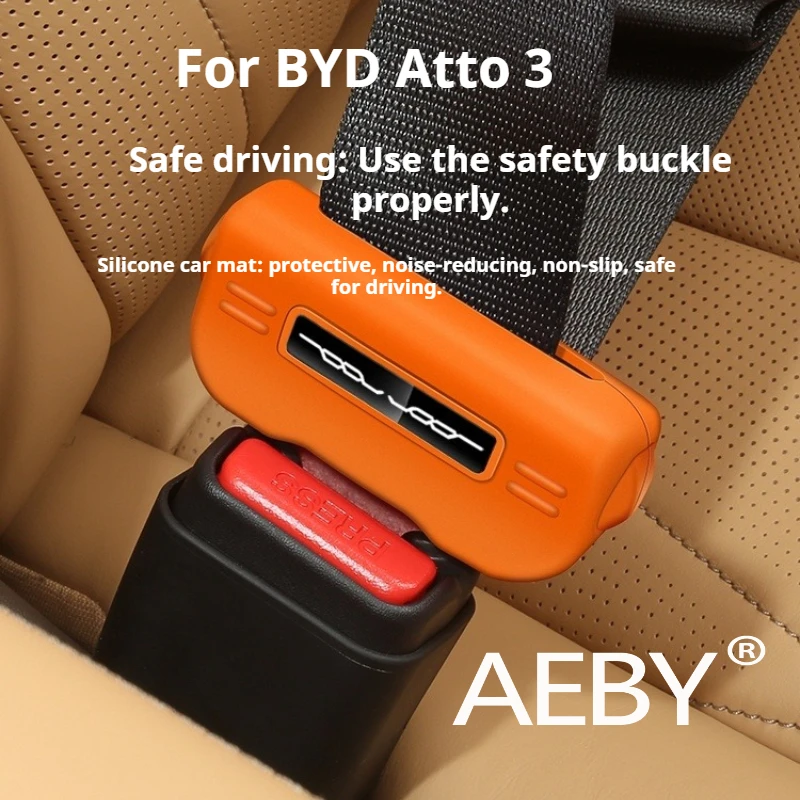 

AEBY For BYD Atto 3 Smart Driving Edition 2025 Anti Scratch Noise Reduction Safety Belt Accessories,Buckle Head Protector Set