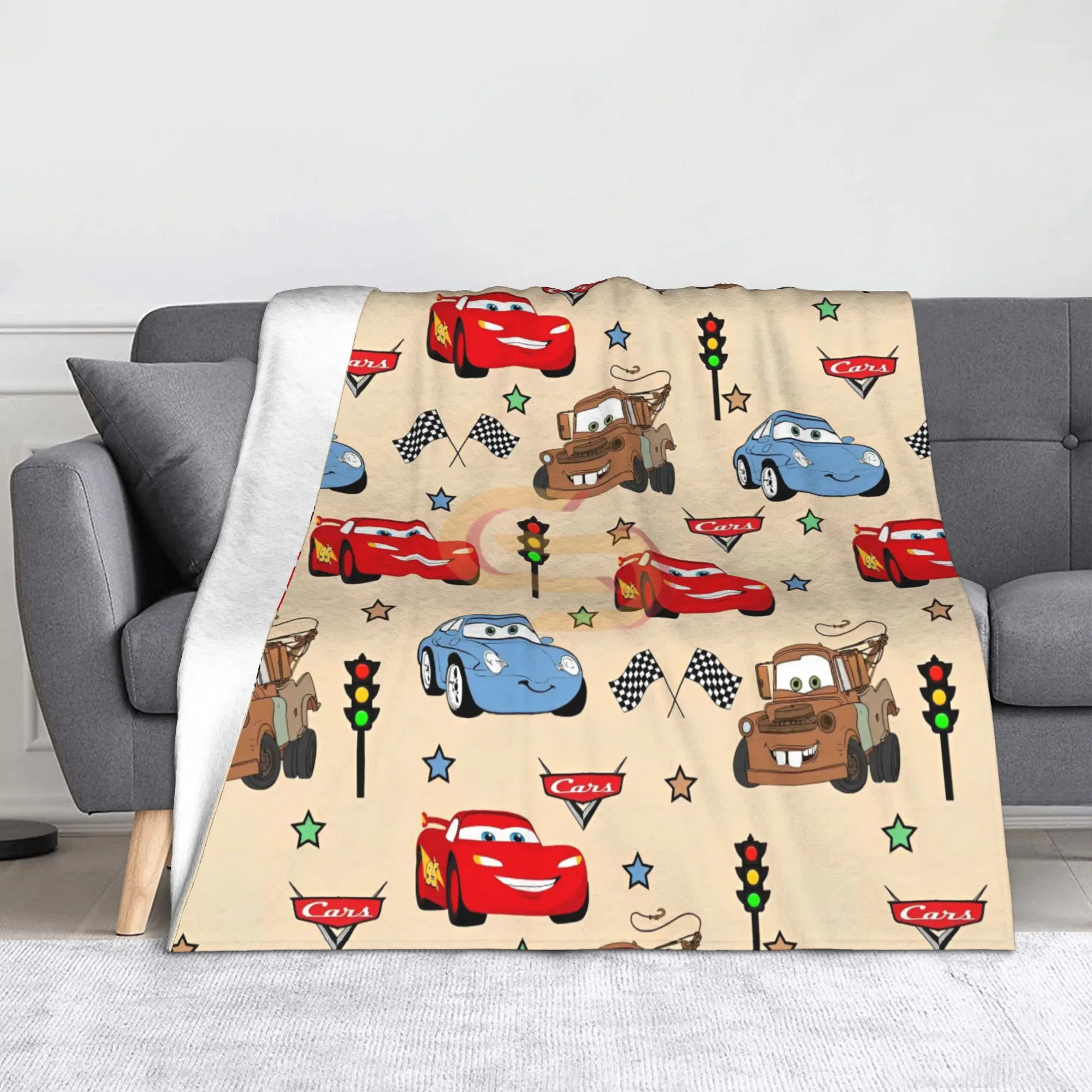 

Одеяло Life Is A Highway Lightning McQueen с автомобилями, нечеткая одеяло, украшение для путешествий в самолете, легкие покрывала