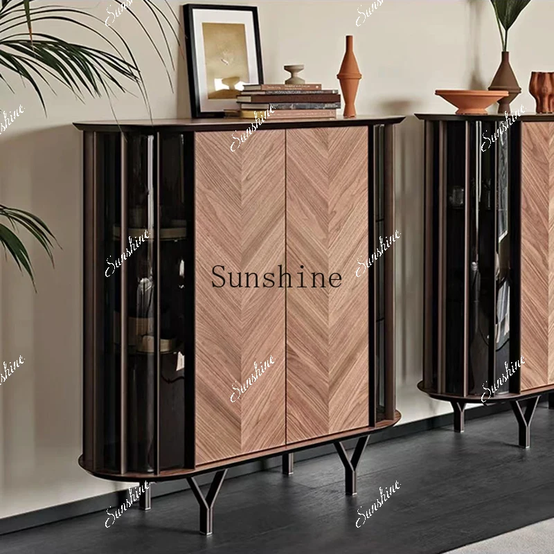 

Modern wine cabinet against the wall, living room Italian storage design, high-end Nordic light luxury acrylic FT