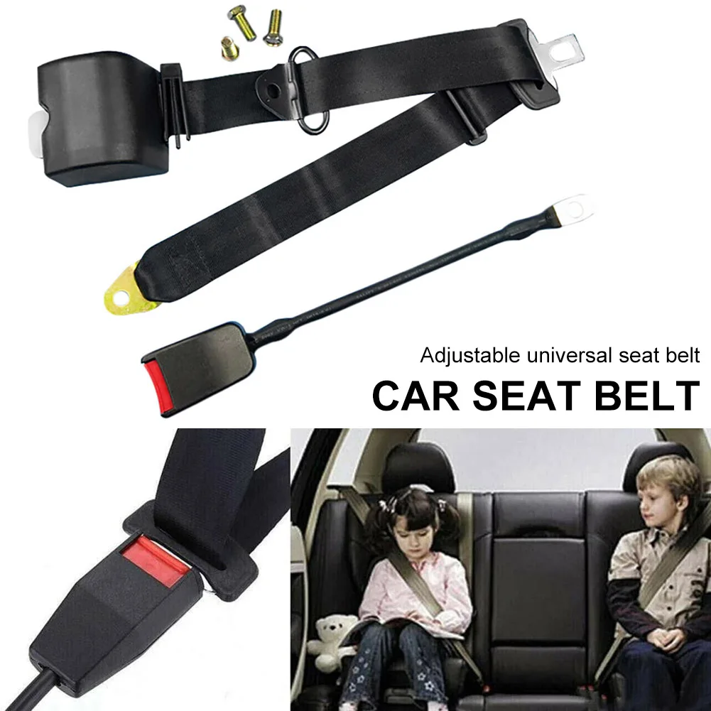 3 Point Retractable Car Seat Belt Auto Locking Seat Safety Belt Car Safety Universal Adjustable Belt for Sedan Truck Bus Van