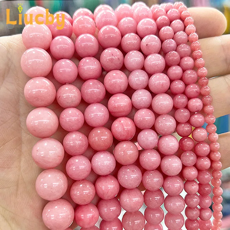 5A 4/6/8/10/12MM Natürliche Chinesische Chalcedon Stein Licht rot Runde Perlen für Schmuck Machen DIY Armbänder Halskette 15" Großhandel – Detail 2
