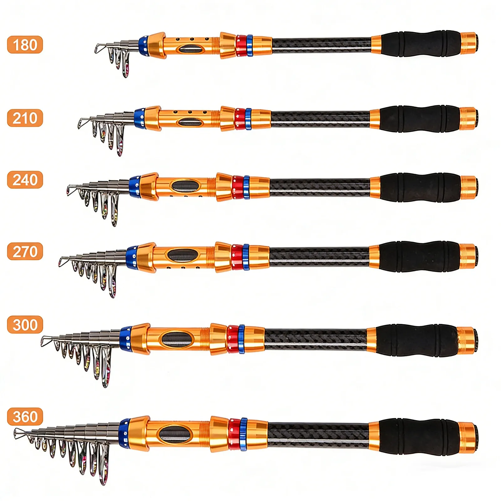 

3.6m Far Throwing Carbon Fiber Sea Fishing Rod Telescopic Portable Lure Pole for Saltwater Angling Golden Throwing Fishing Rod