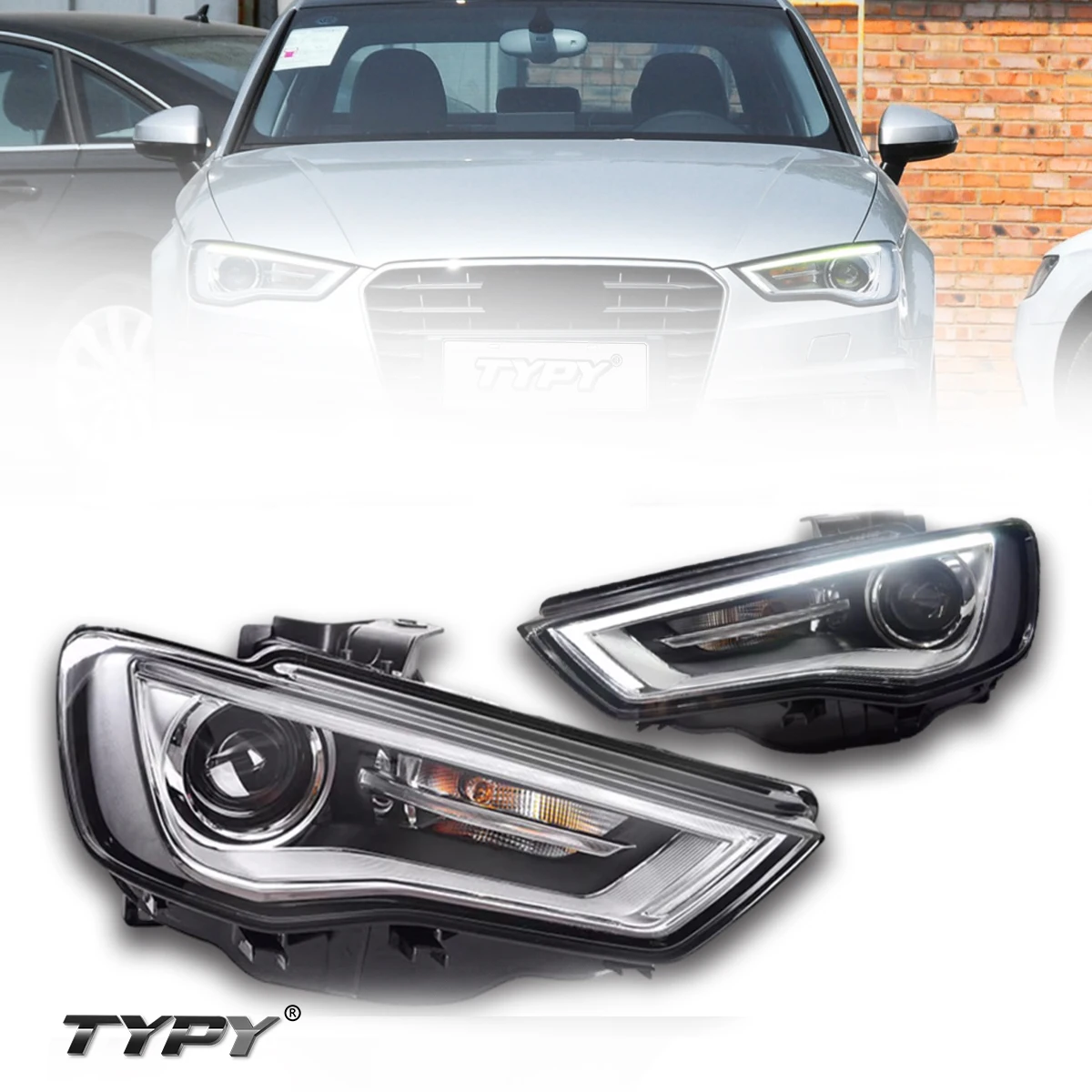 

TYPY New LED Car Headlights For Audi A3 2013-2016 Headlight Signals Auto Accessories Daytime Running Lights