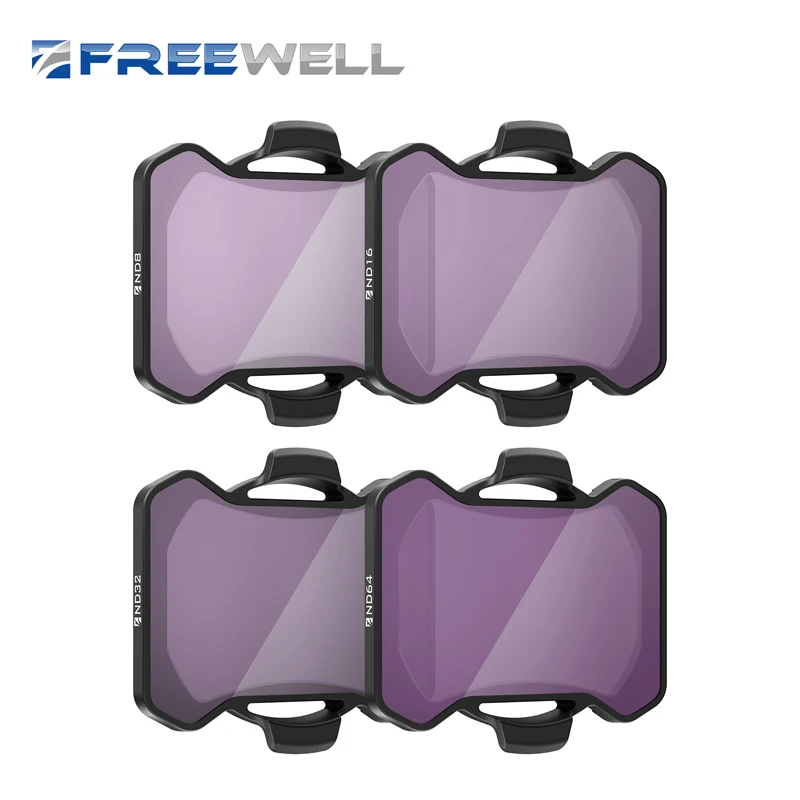 Freewell Professional Drone ND Filter Standard Day 4 pz/set ND8 ND16 ND32 ND64 per DJI Avata 2 droni accessori fotografici