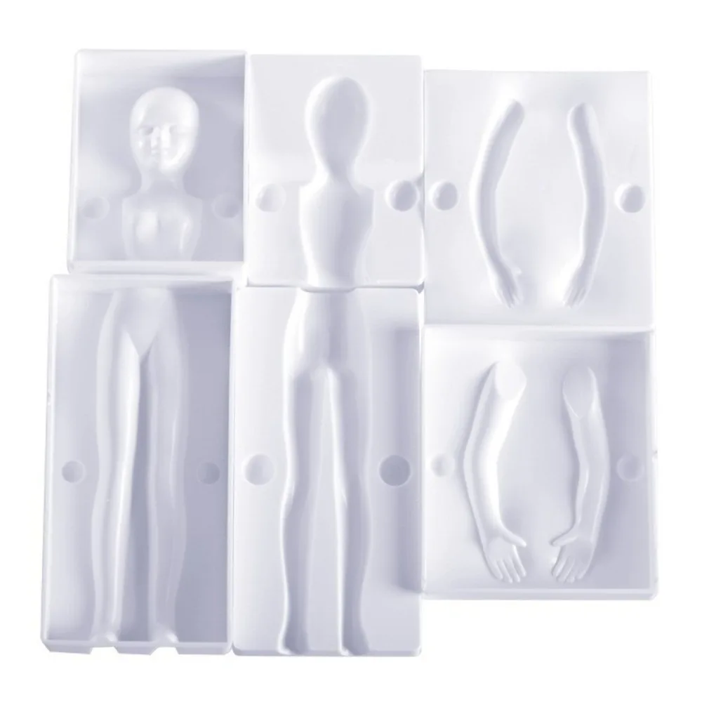 4 Sets Easy To Use PP Fondant Mold 3D Human Body Mould White People Shaped Mold Men Women Boys Girls Cake Decorative Tools DIY