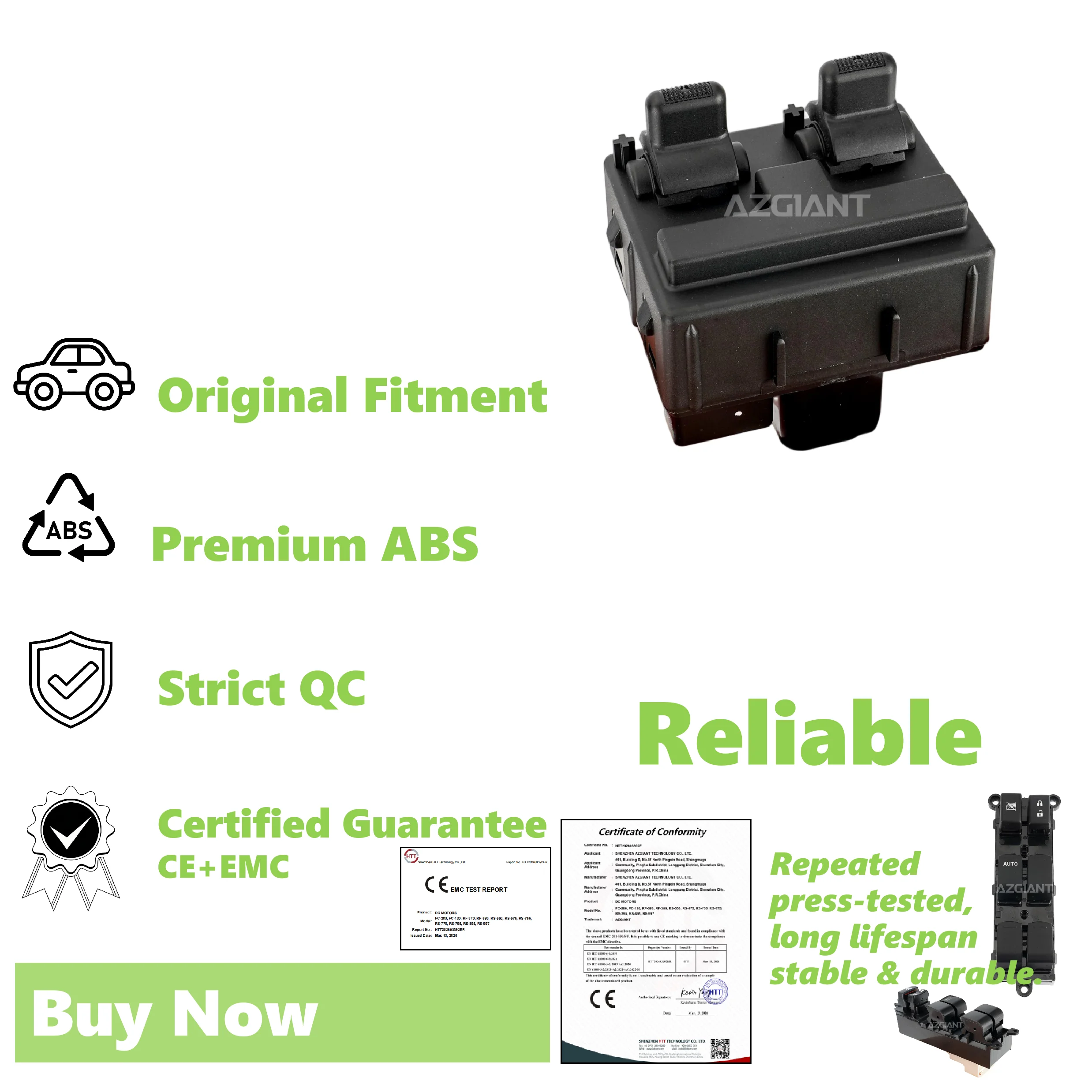

12 Pin Window Regulator Switch for Jeep Wrangler Glasses Control Control 2007 2008 2009 2010 Front Right