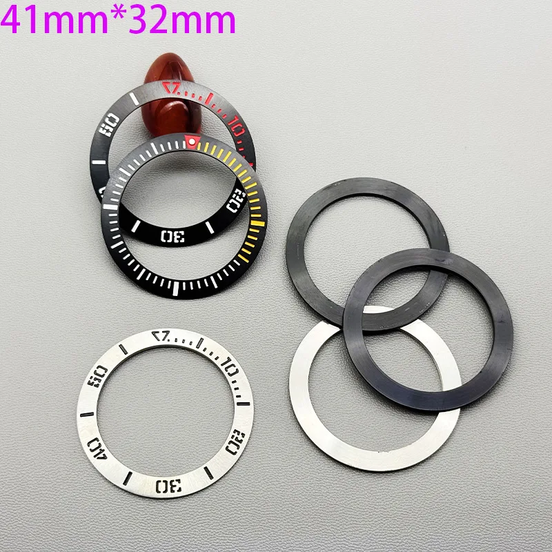 41mmX32mm Stainless Steel Bezel Insert Ring Samurai Bezel Ring Fits King SRPF Samurai Series Men's Watch Case Ring Spare Parts
