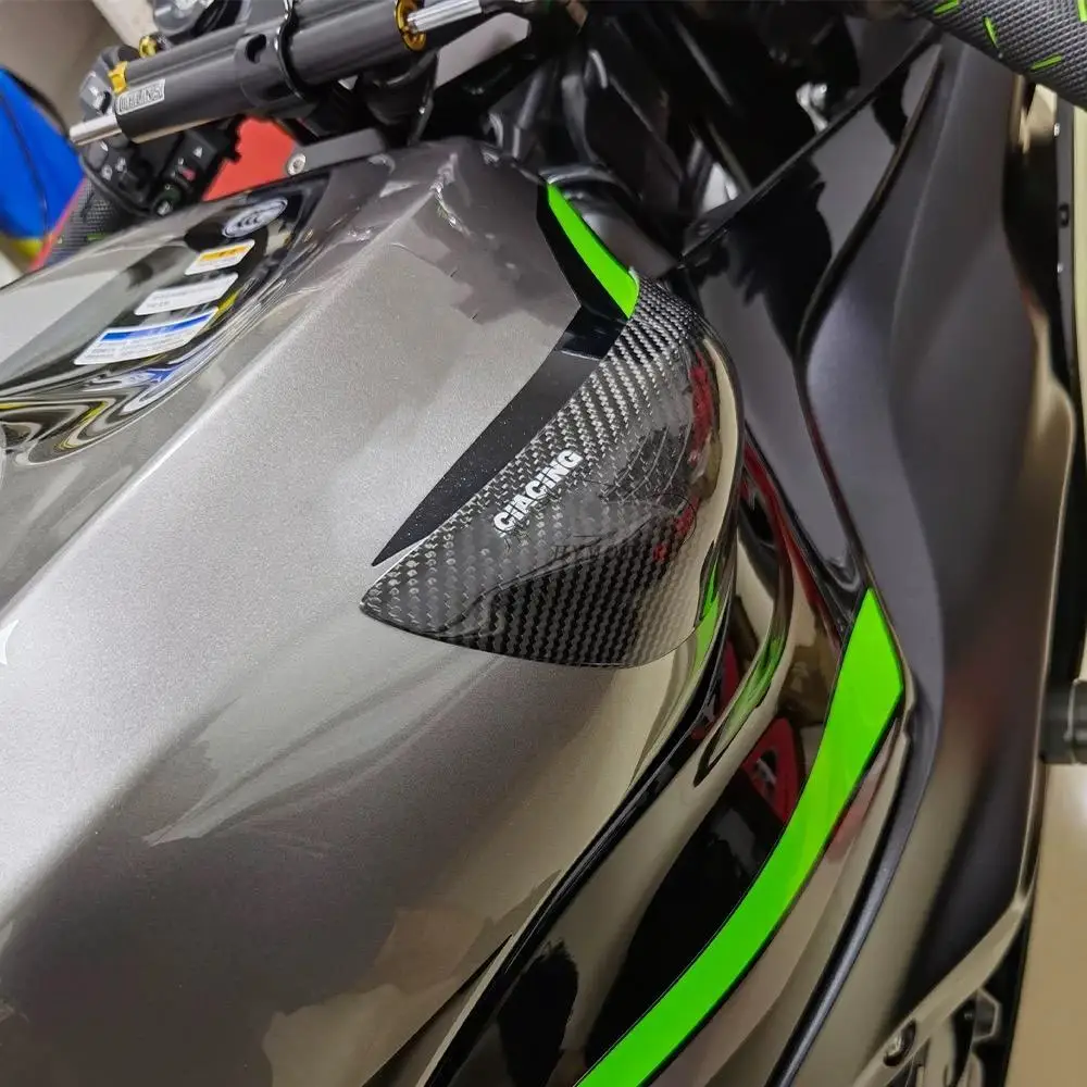 For Kawasaki ZX-6R 636 2019-2024 Motorcycle Conversion Fuel Tank Carbon Fiber Block Corner Guard Carbon Fiber Fuel Tank Protecti