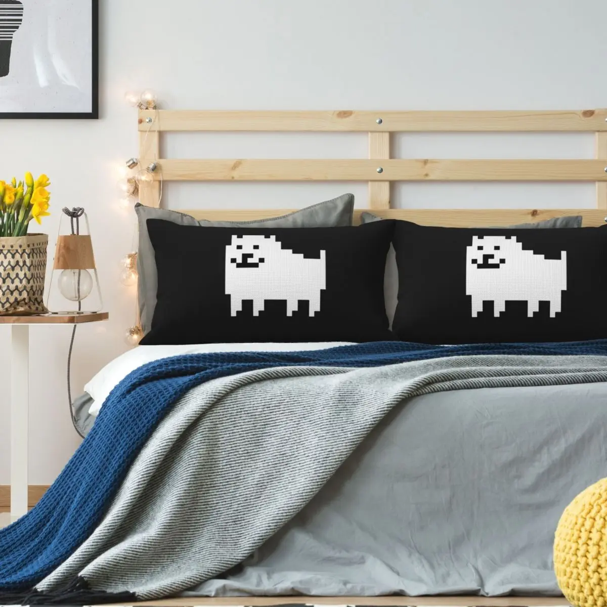 Undertale Annoying Dog Rechteckiger Leinen-Kissenbezug, Kissenbezug aus Polyester, dekorativ, für Schlafzimmer, Zuhause, Komfort, Dekokissen