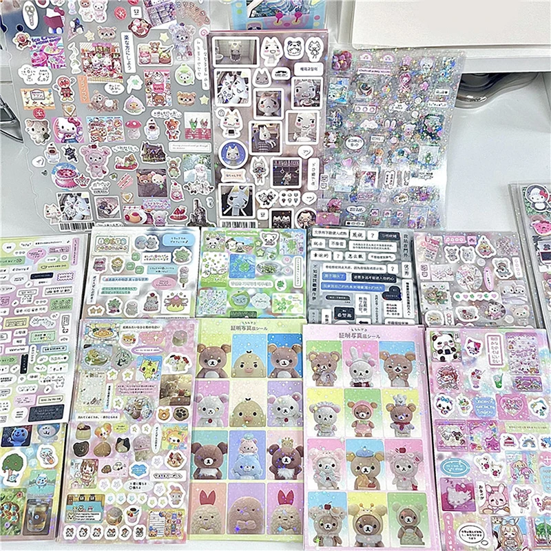 10pcs/52pcs Y2K Random Cute Glitter Laser Sticker For Phone Camera Luggage Journal Sticker Kawaii Decoration Sticker Gift