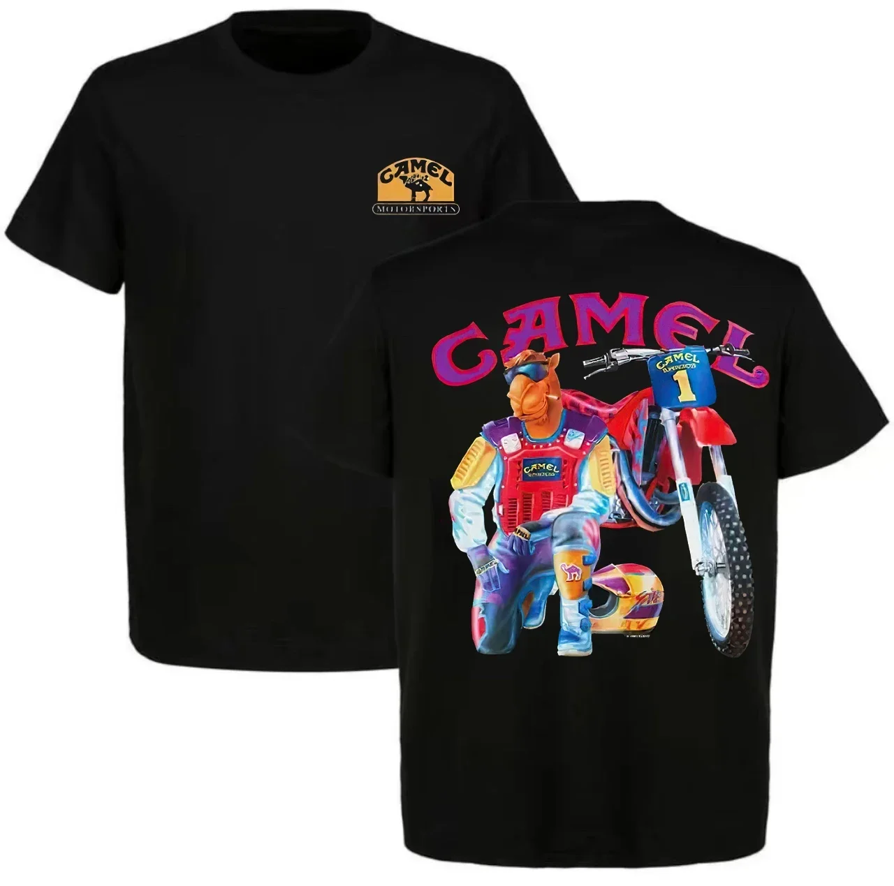 Camiseta Retro 2026 con Diseño de Motocicleta, Estilo Vintage, de Algodón, Manga Corta, Casual, para Hombre y Mujer, Ropa Deportiva