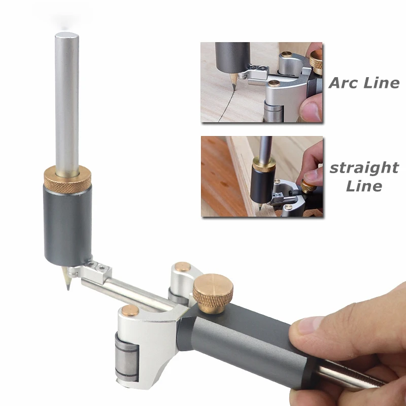 

Home Aluminum Alloy With Scale Woodworking Tool DIY Parallel Line Adjustable Wheel Marking Gauge Carpenter Arc Scriber