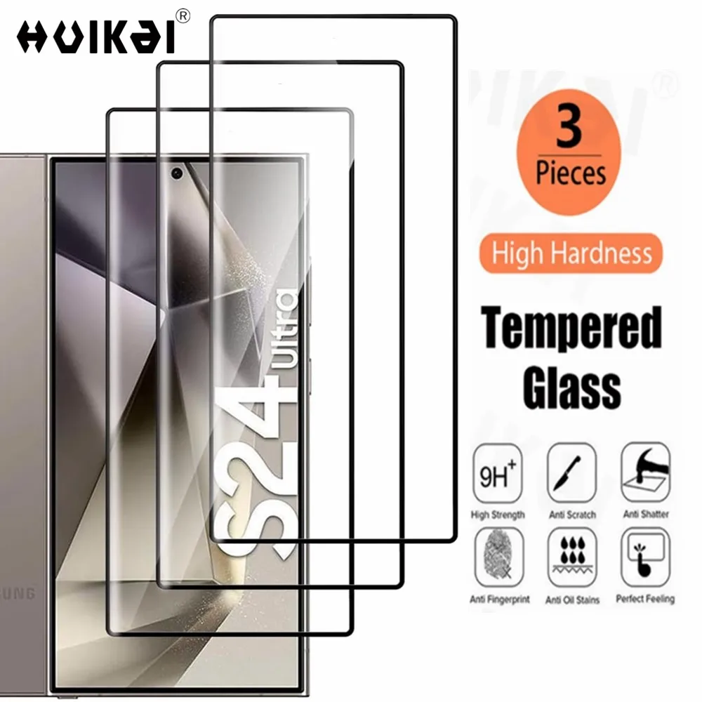 3 Pack Screen Protector for Samsung Galaxy S24 Ultra S23 Ultra S23 FE S22 S21 A54 A34 HD Full Screen Tempered Anti-Scratch Cover