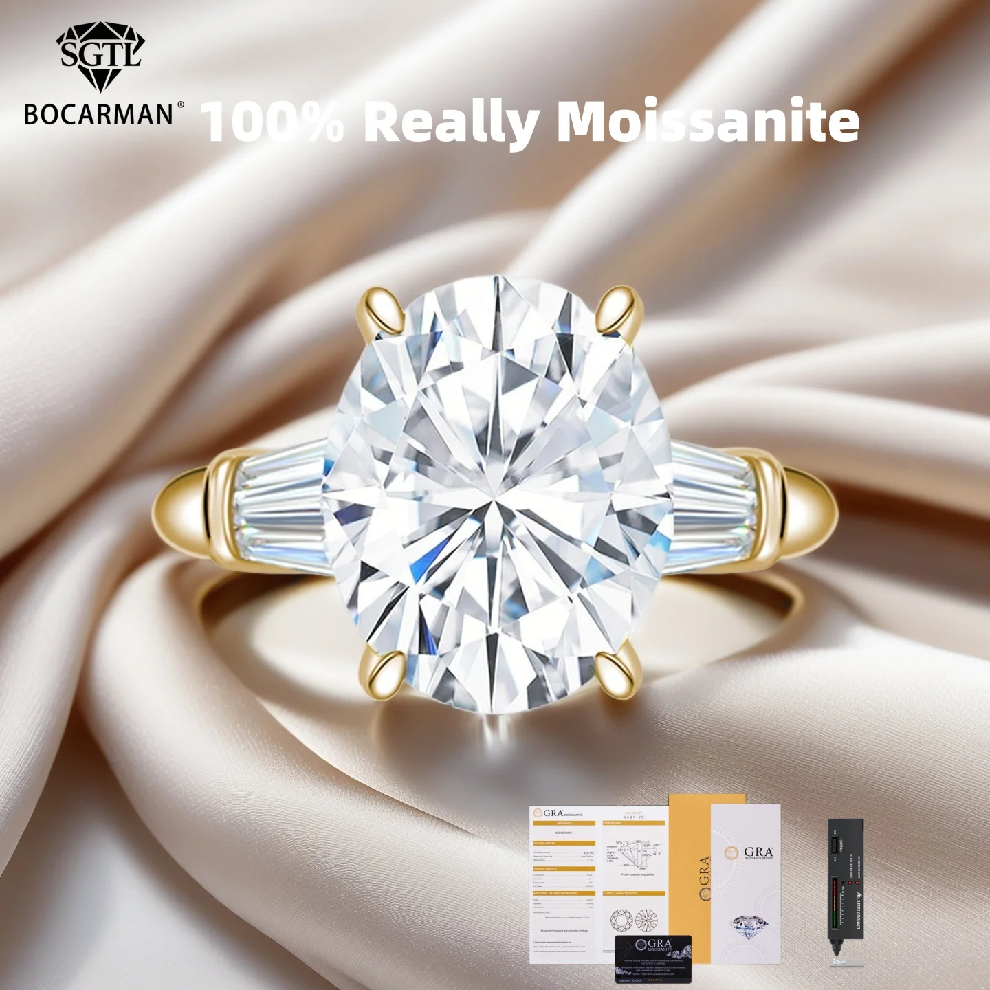 

3.0CT Premium S925 Sterling Silver Plated 18K Gold Moissanite Rings - Stylish, Timeless, and Perfect for Gift - Giving