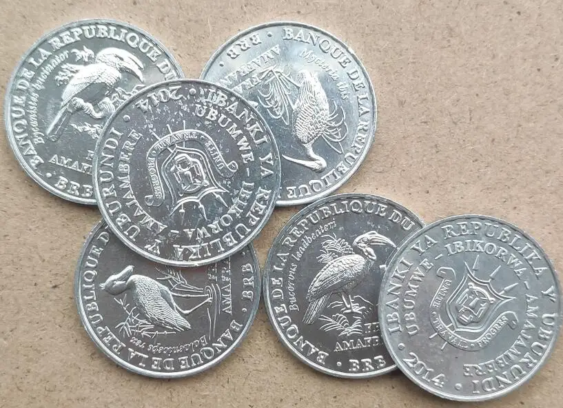 6PCS SET Burundi 2014  26MM ,100% Real Genuine Comemorative Coin,Original Collection