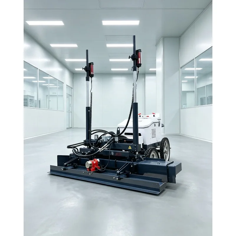 Petrol Laser Concrete Vibrating Screed 2.5m Automatic Floor Paver Four Wheel Leveling Equipment Road Machine Laser Screed