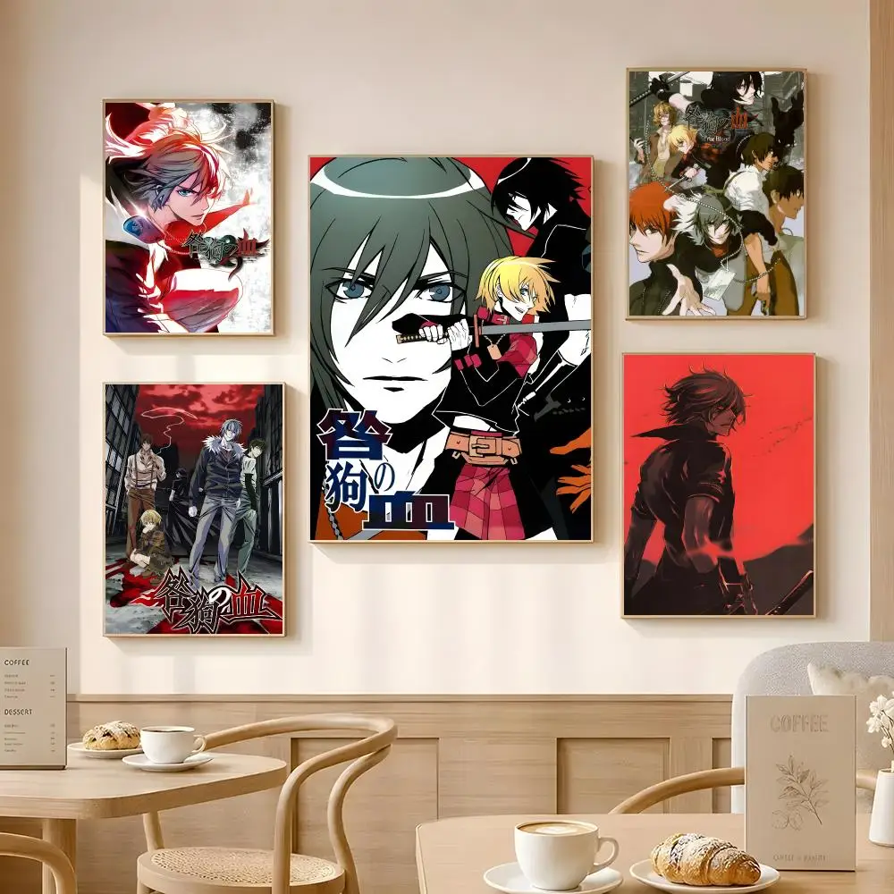 Comics Togainu no Chi Poster Poster Self-adhesive Art Waterproof Paper Sticker Coffee House Bar Room Wall Decor