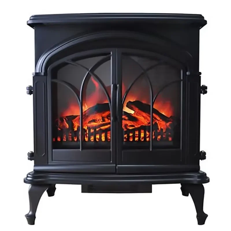 Modern Design Indoor Wood Fireplace with Long Burning Capability High Power Cast Iron Construction in Stock