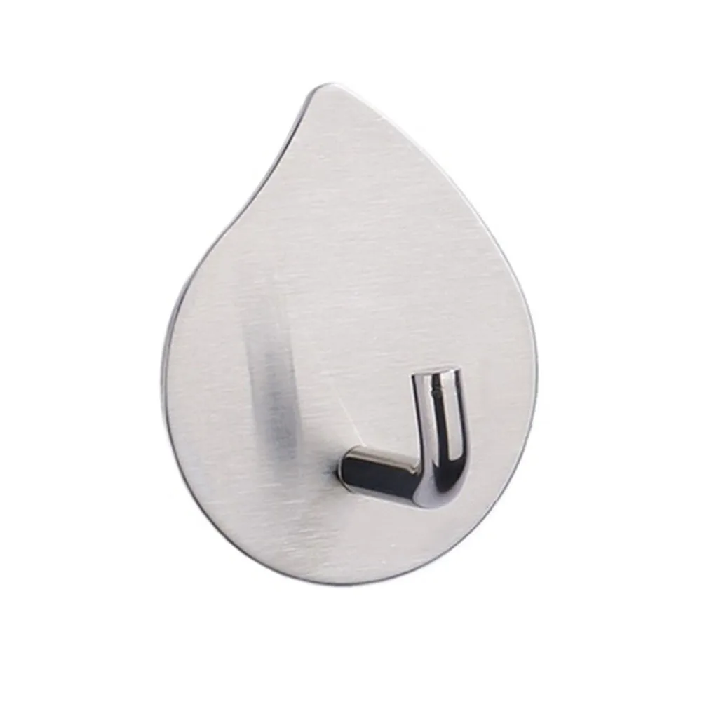 Creative Bathroom Wall-mounted Coat Hook, Punch-free Coat Hook Water Drop Shape Non Perforated Metal Clothes Hook Hardware