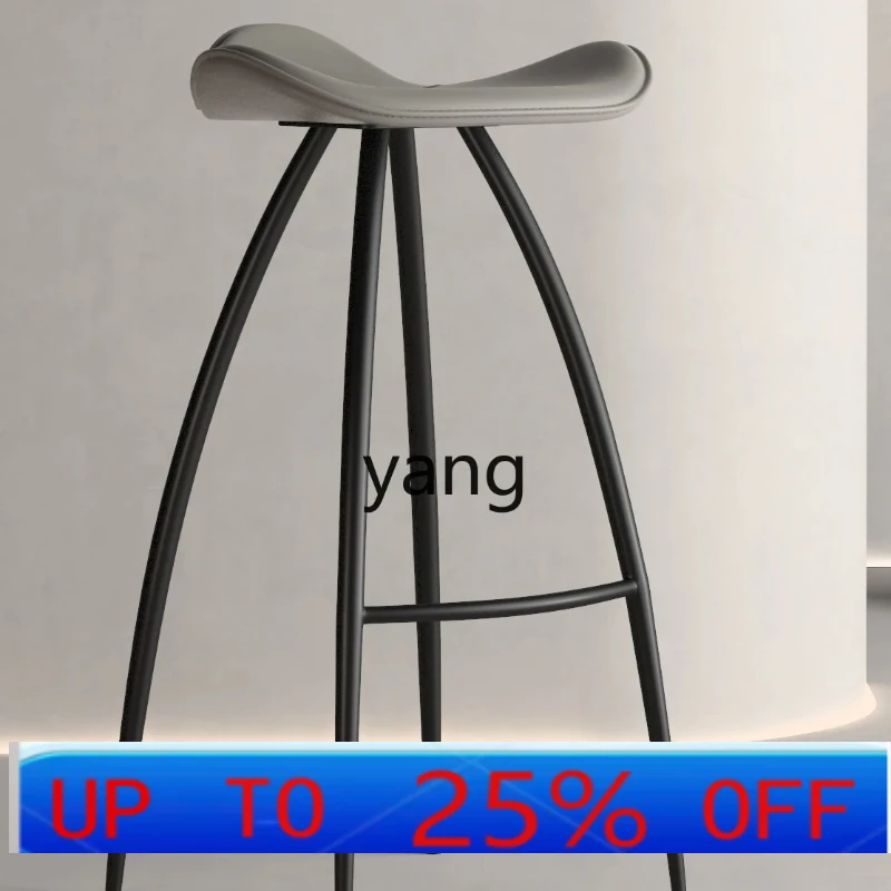 

LTT Bar Chair Genuine Leather Iron Bar Chair Creative Modern and Simple Household Light Luxury Minimalist High Stool