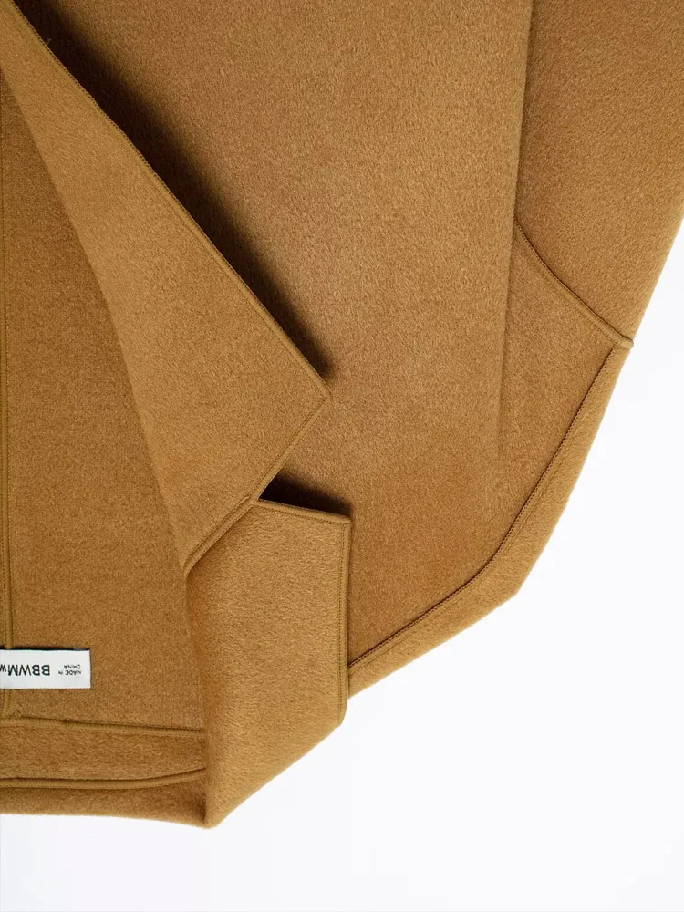 Hh Autumn And Winter Fashion Coat Women's Lapel Loose Solid Color Casual Coat Long Sleeve Pocket Decorated Cardigan Coat