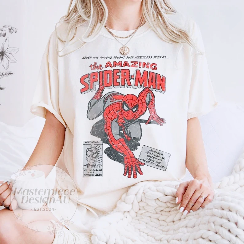 Rétro années 90 Spider Man Hommage T-Shirt Hommes Femmes Graphique Coton Imprimé T-Shirt D'été Vintage Marvel Avengers Spiderman Fan T-Shirt