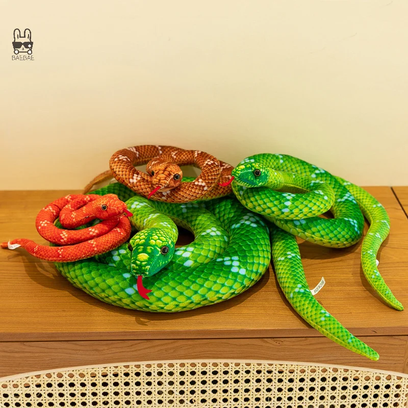 1Pcs 80/110cm Simulation Printed Snake Chinese Mascot Plush Toy Stuffed Soft Animal Dolls Festive Decoration Toy For New Year image 3