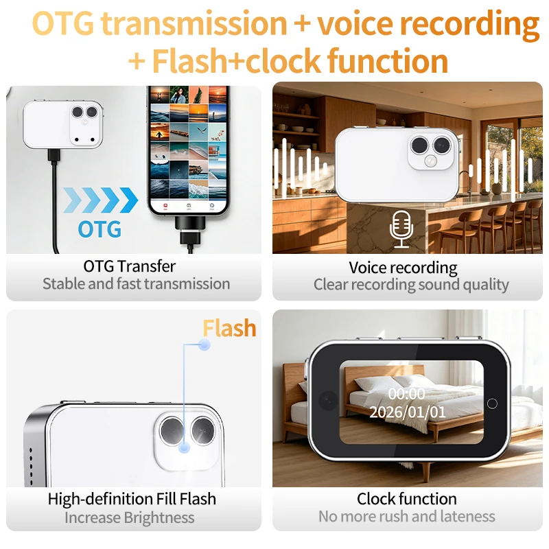 New Dual Lens Magnetic Portable Thumb Camera with Auto Focus HD 2K Retro Pop Filter Sport Pocket Camera Boutique Gift 2026 2