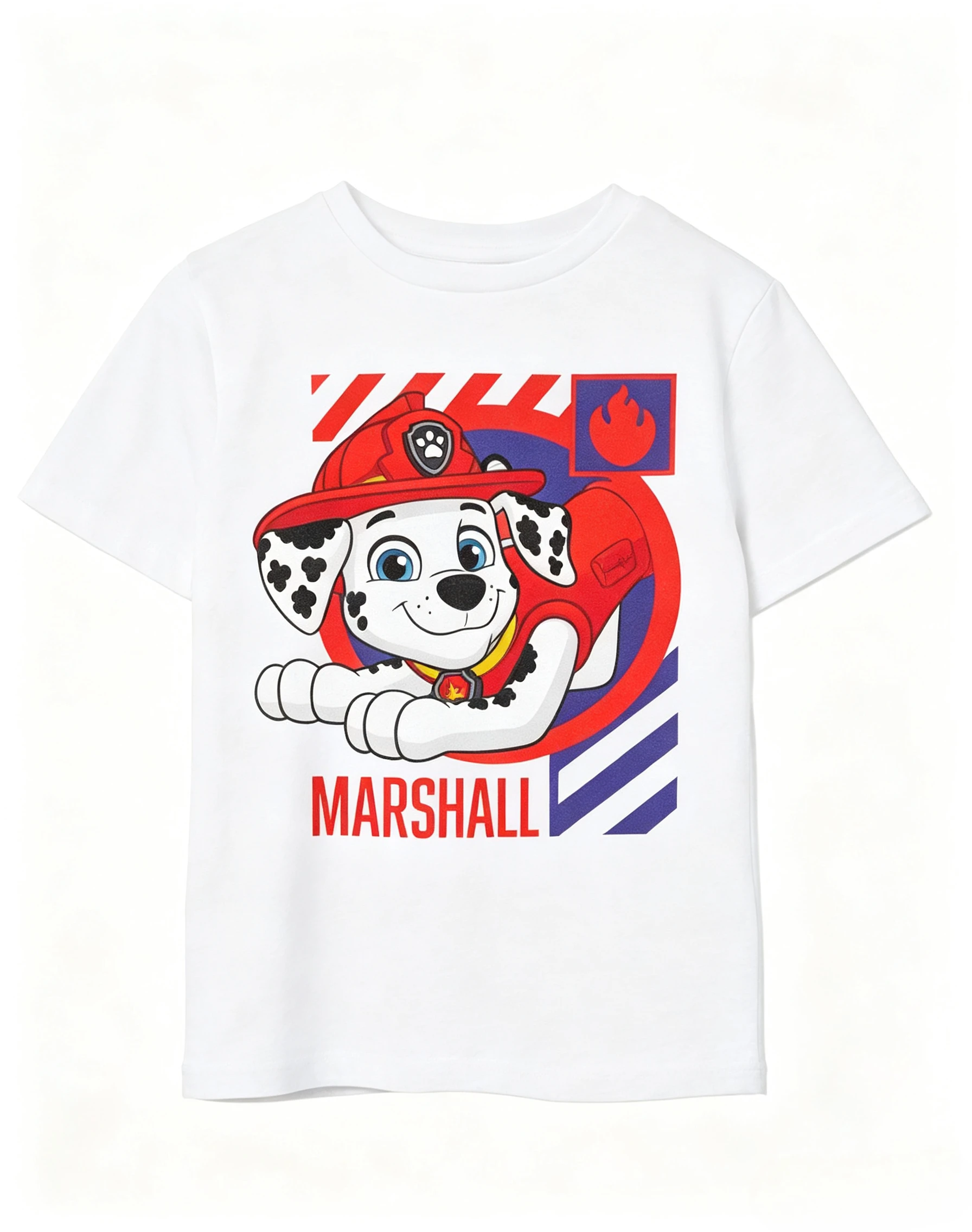 PAW Patrol Marshall Kids T‑Shirt Fire Dog Cartoon Character Print Boys Short Sleeve O‑Neck Casual Children Tops