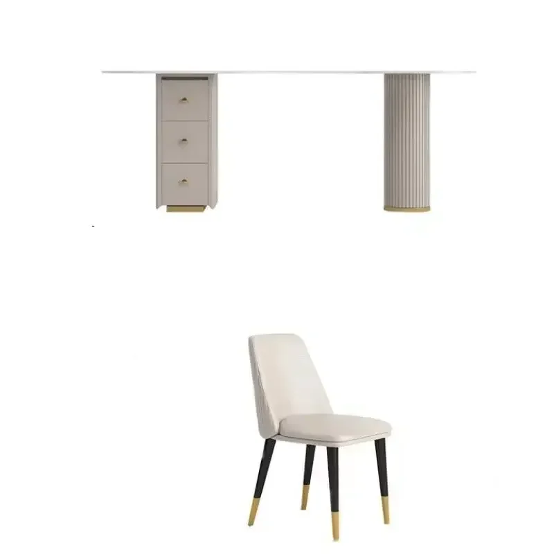 A Light luxury rock slab irregular office computer desk designer desk, beauty salon, medical consultation reception
