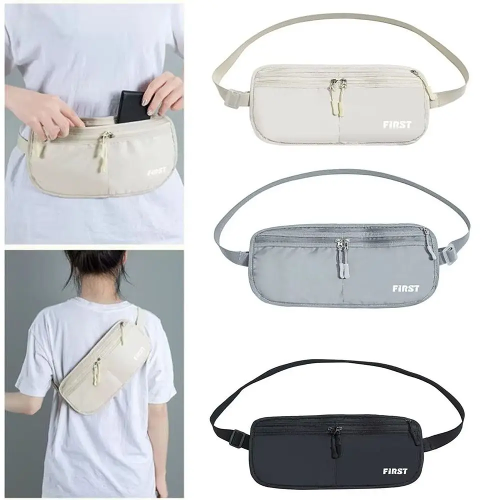 

Light Invisible Sports Waist Bag Anti-theft Large Capacity Men Belt Pouch Breathable Zippered Travel Chest Pack for Passport