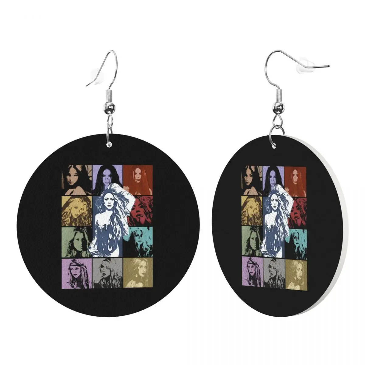 Custom Drop Dangle Earrings Shakira Singer Star Leather Teardrop Earrings Songs Music PVC Leather for Gifts Dainty Jewelry