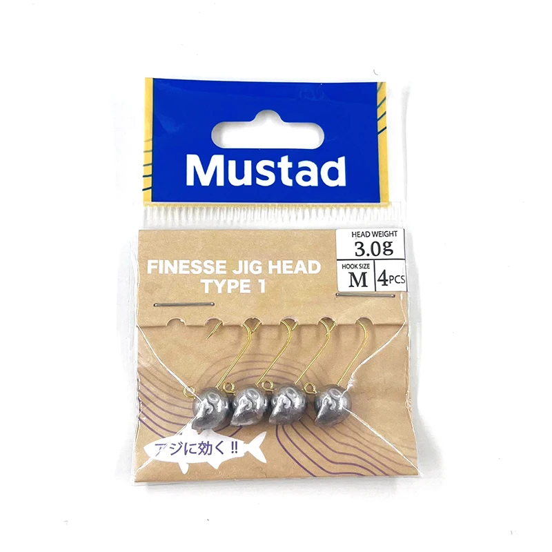 Mustad Finesse خطافات رأس تهزهز 0.3 جرام 0.8 جرام 1.25 جرام 1.5 جرام 2.0 جرام 2.5 جرام 3.0 جرام خطاف صيد السمك ملحقات الأسماك