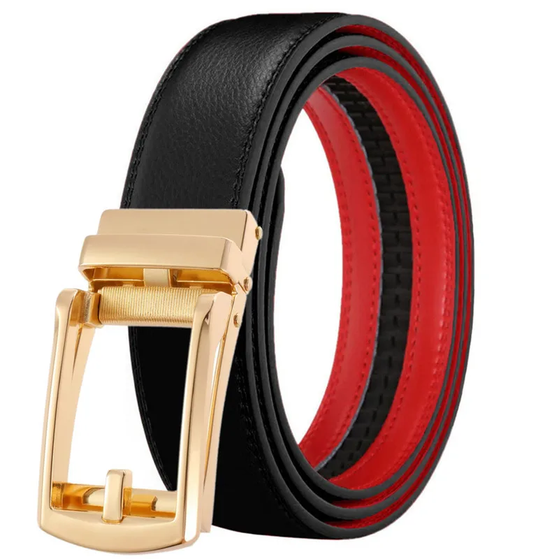 3,5 cm Herren-Gürtel, Automatischer Echtleder-Gürtel, Verstellbarer Leder-Ratschengürtel, Echter Designer-Ledergürtel – Detail 10