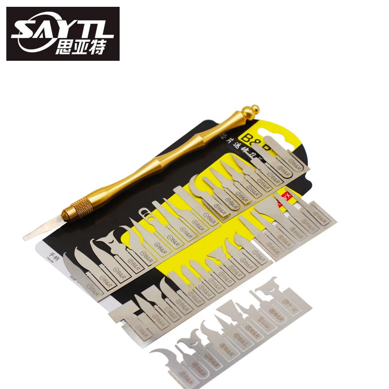 SAYTL 43in1 BGA การบำรุงรักษามีดสำหรับ iPhone CPU NAND ชิป IC ลบกาวถอด Rework ใบมีด