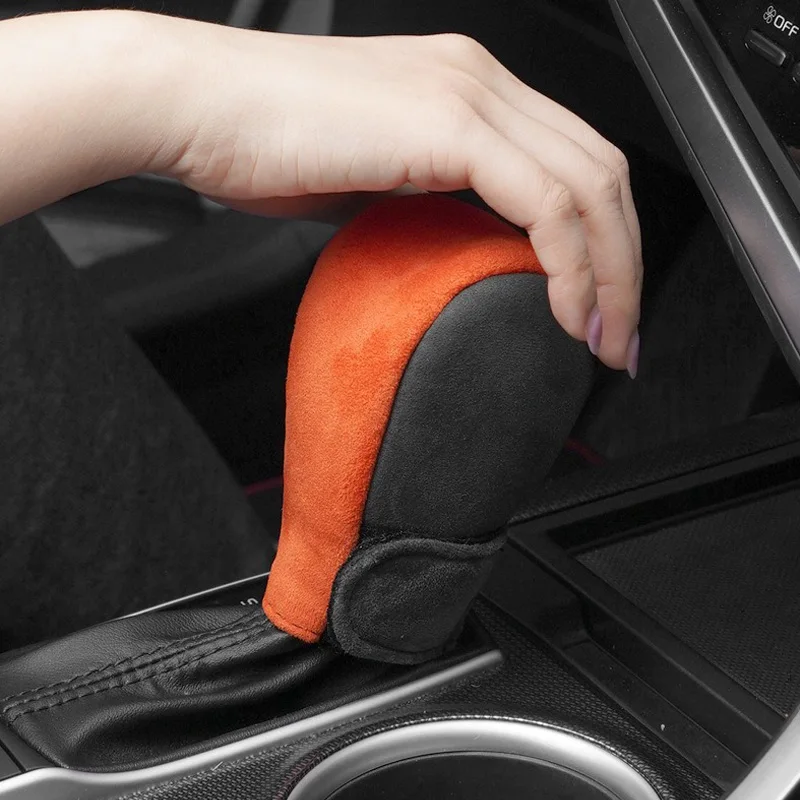 Car Shift Handle Suede Cover Non-Slip Wear-resistant Shift For Mazda 2 3 6 8 RX8 MX3 CX4 CX-5 CX-7 CX-9 MX5 CX30 Car Accessories