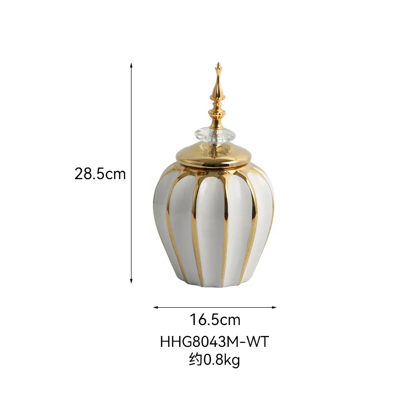 Light luxury ceramic vase craft ornament, general altar storage jar, model room decoration, Zhongdongfeng home jewelry