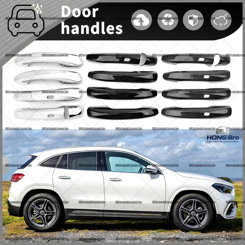 Exterior Door Handle Bowl Anti Scratch Cover Trim Sticker Auto Accessories Fit MERCEDES GLA GLB GLC GLE LHD 2016-2021