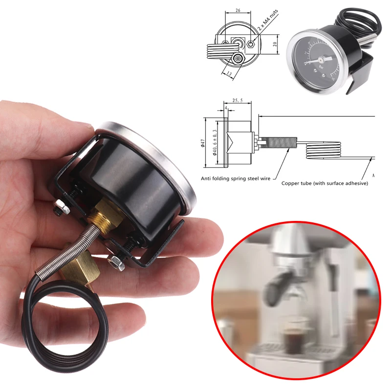 Coffee Machine Pressure Gauge High16 Bar Pressure Gauge Suitable For Espresso Coffee Machines Y40 Steam Generator Pressure Gauge