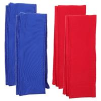 4Pcs Sports Headbands Hair Scarves 2Red 2Blue Quick Dry Sweat Absorbent Material For Women Men Yoga Outdoor Exercise Fitness