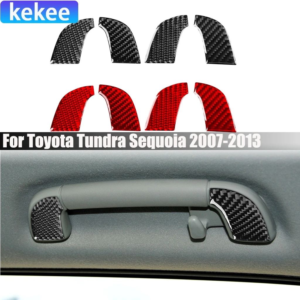 

Carbon Fiber Car Accessories Roof Safety Rails Modified Interior Trim Cover Soft Sticker For Toyota Tundra Sequoia 2007-2013