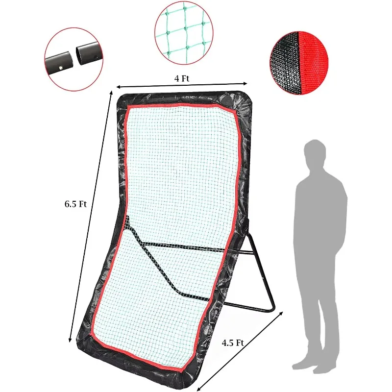 Rangka Baja dengan Jaring Nilon untuk Latihan Passing, Shooting, Catching, Reacting, Lacrosse Rebounder