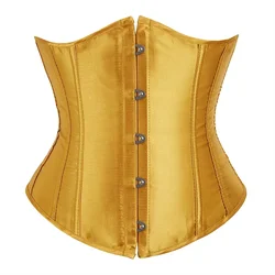 Women Corset Waist Trainer Underbust Satin Corsets Lace Up Bustier Sexy Bodyshaper Vintage Bustiers Burlesque Costume Plus Size