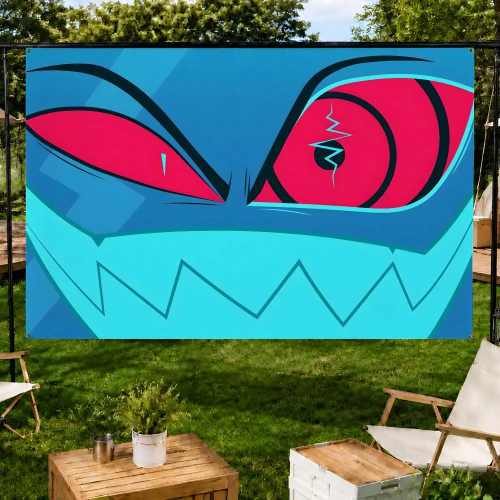 Series Adult Musical H-Hazbin Hotel Flags Fan support, home, dormitory, wall decoration, outdoor camping, party banners, gifts