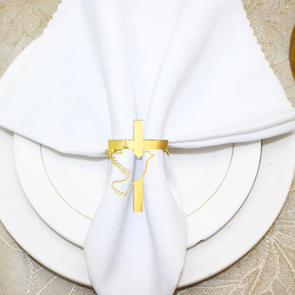 

6 Pcs Finish Alloy Wedding Holiday Table Rings For Napkins Dining Napkin Holder Napkin Rings Decoration Serviette Holder Set